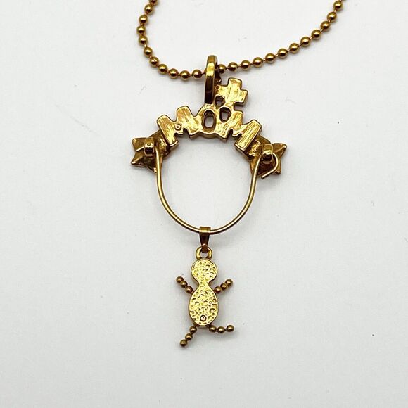 #1 MOM February Birthstone Figural Charm Gold Tone Pendant Necklace Vintage Avon - Picture 5 of 6